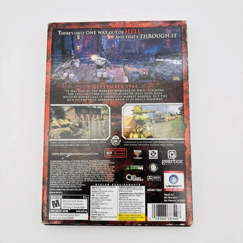 Brothers in Arms: Hell's Highway - PC - Complete w/ Case & Manual VG Condition